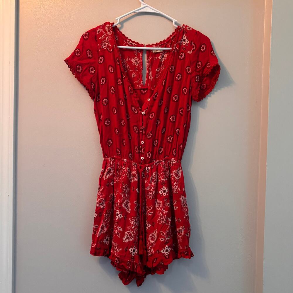 Hollister floral/paisley boho western romper size S